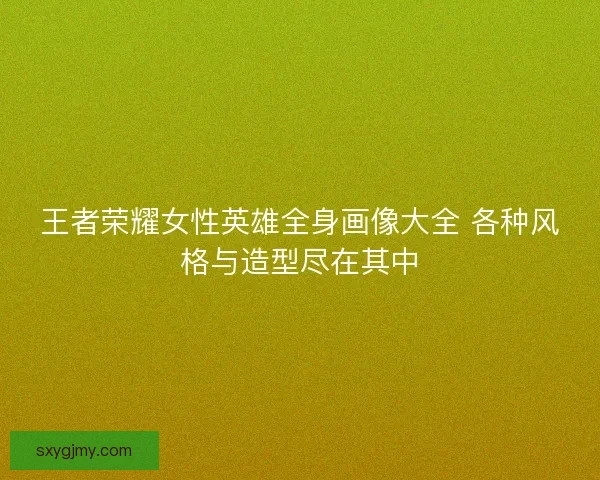 王者荣耀女性英雄全身画像大全 各种风格与造型尽在其中 王者荣耀女性英雄全身画像大全 各种风格与造型尽在其中