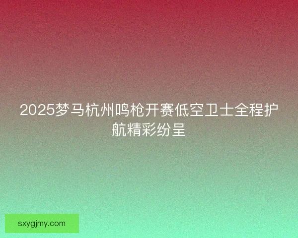 2025梦马杭州鸣枪开赛低空卫士全程护航精彩纷呈